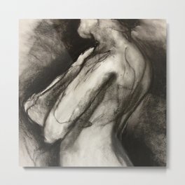 Tobias Metal Print | Naked, Simple, Black and White, Man, Masculine, Sexy, Shadows, Line, Male, Nude 