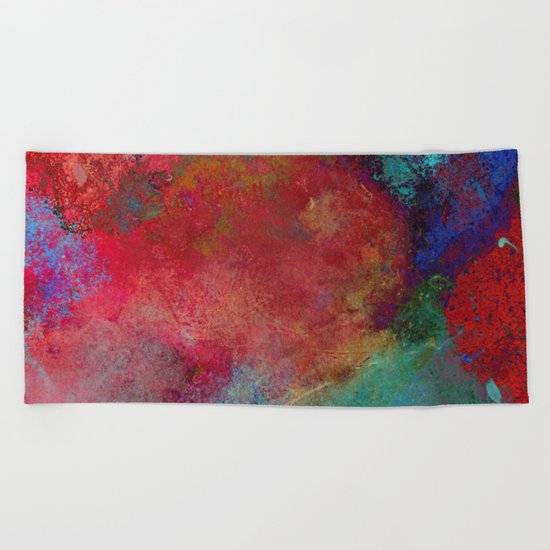 Love - Abstract, textured painting Beach Towel