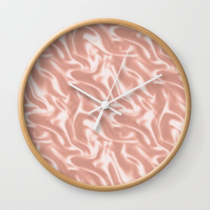 Luxury Rose Gold Satin Texture Wall Clock