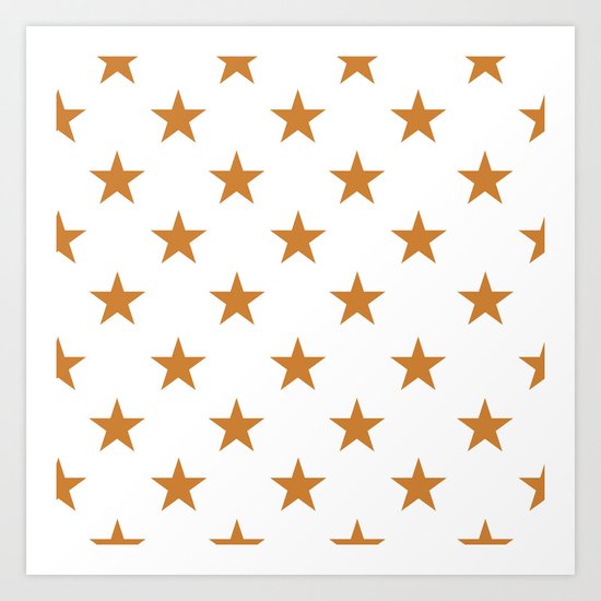 Stars (Bronze/White) Art Print