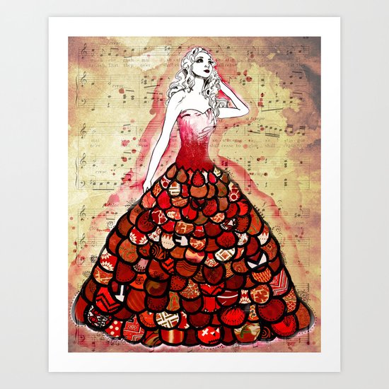 The Red Dress Art Print