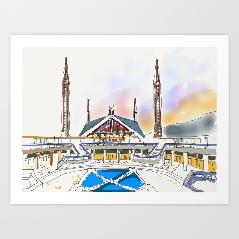 King Faisal Mosque Art Print By Abeehaawan Society6