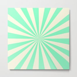 Mint Sun Beams Metal Print