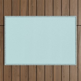Ultra Light Pastel Aquamarine Blue Green Solid Color Pairs To Sherwin Williams Swimming SW 6764 Outdoor Rug