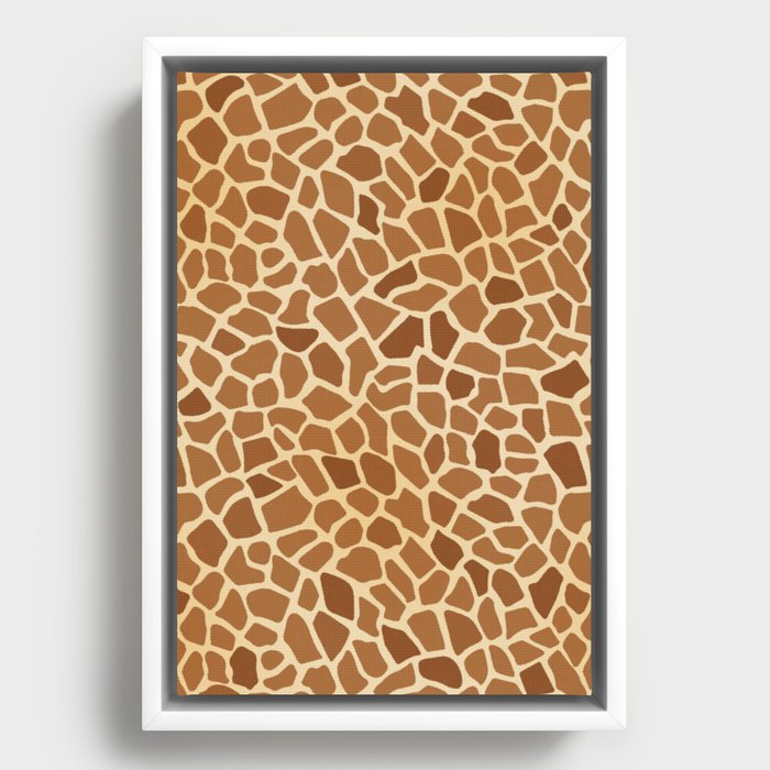 Giraffe Animal Print Framed Canvas