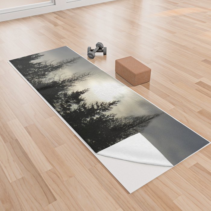 Winter Light Tree Top View Yoga Towel