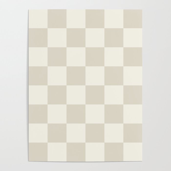 Checkerboard Check Checkered Pattern in Mushroom Beige and Cream iPhone Case