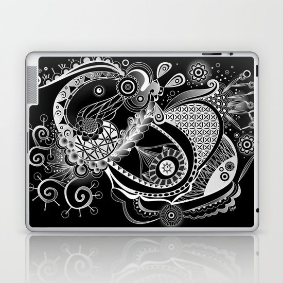 Spring tangle, black Laptop & iPad Skin