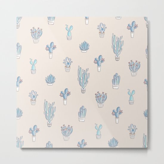 Succulent Pattern Desert Collection - #decor #buyart Metal Print