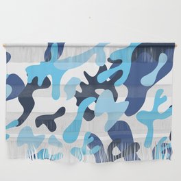 Blue Wavy Grunge Pattern Wall Hanging