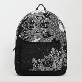 Zodiac Signs Mandala with Starry Background Backpack