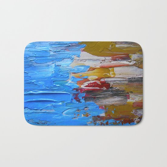 Beach Tide Acrylics On Stretched Canvas Bath Mat