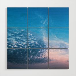 Blue and Pink Clouds Cloudscape Skyscape  Wood Wall Art