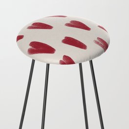 Classy Red Hearts Valentine Pattern Counter Stool