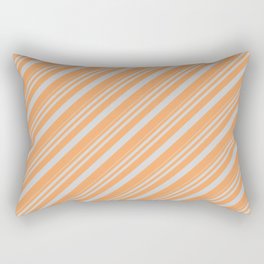 [ Thumbnail: Light Gray and Brown Colored Lines Pattern Rectangular Pillow ]