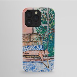 Napping Ginger Cat in Pink Jungle Garden Room iPhone Case