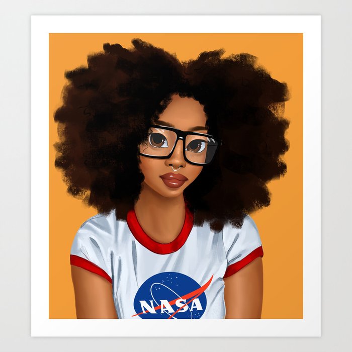 Space girl Art Print
