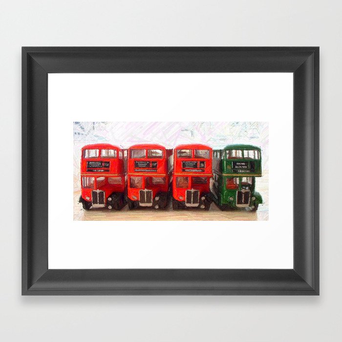 Buses - they all come together ! Framed Art Print