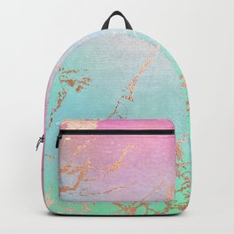 Rainbow Glamour Marble Texture Backpack