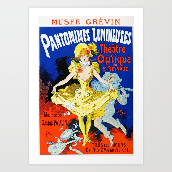 Jules Cheret Musee Grevin Pantomines Lumineuses 1892 Art Print