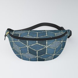 Shades Of Turquoise Blue Cubes Pattern Fanny Pack