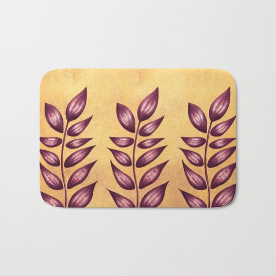 Abstract Plant With Purple Leaves Bath Mat