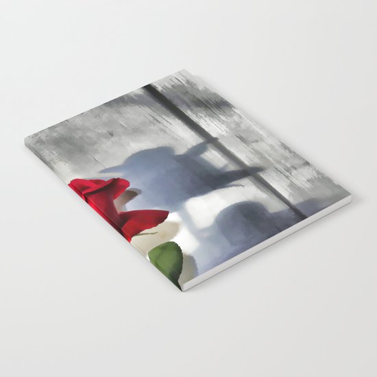 Red Rose Bud Shadow Notebook