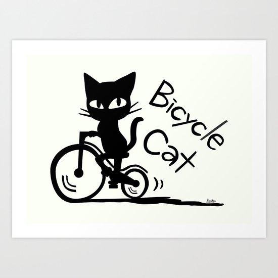 Bicycle Cat Art Print