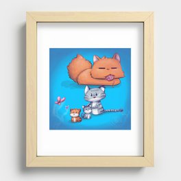 Cat Family Recessed Framed Print