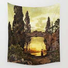 Ruined ancient archway vintage art Wall Tapestry