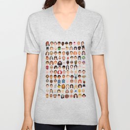 Movie Characters Heads V Neck T Shirt