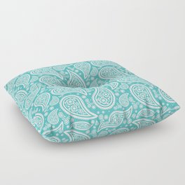 Paisley (White & Teal Pattern) Floor Pillow