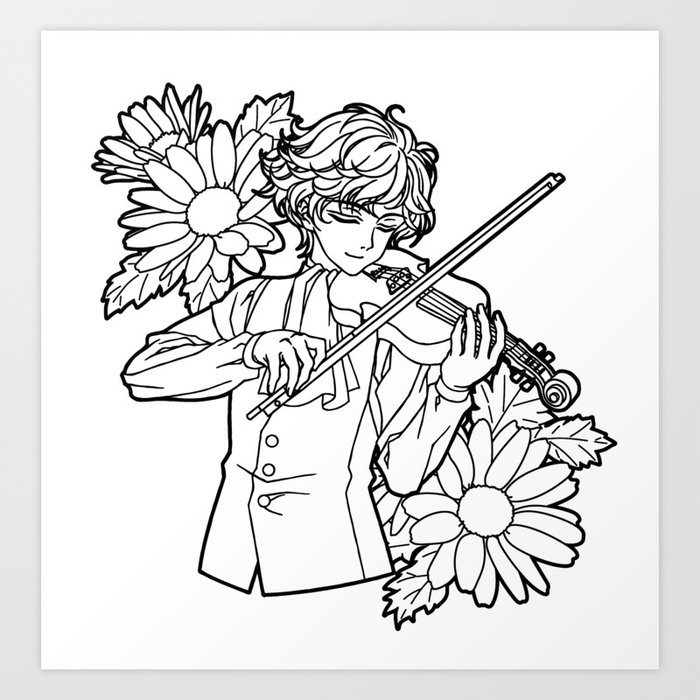 violinist（line art） Art Print