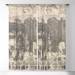 Carousel Horses - NY - Vintage Sheer Curtain