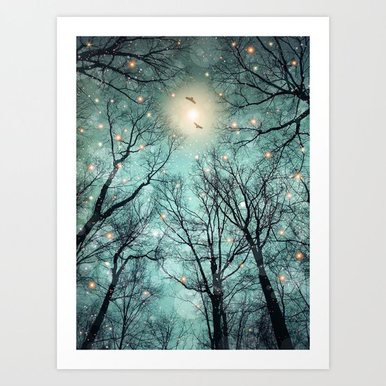 Nature Blazes Before Your Eyes (Mint Embers) Art Print