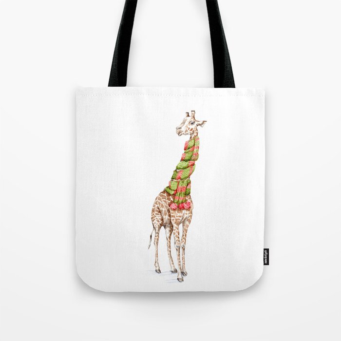 Giraffe in a Scarf Tote Bag