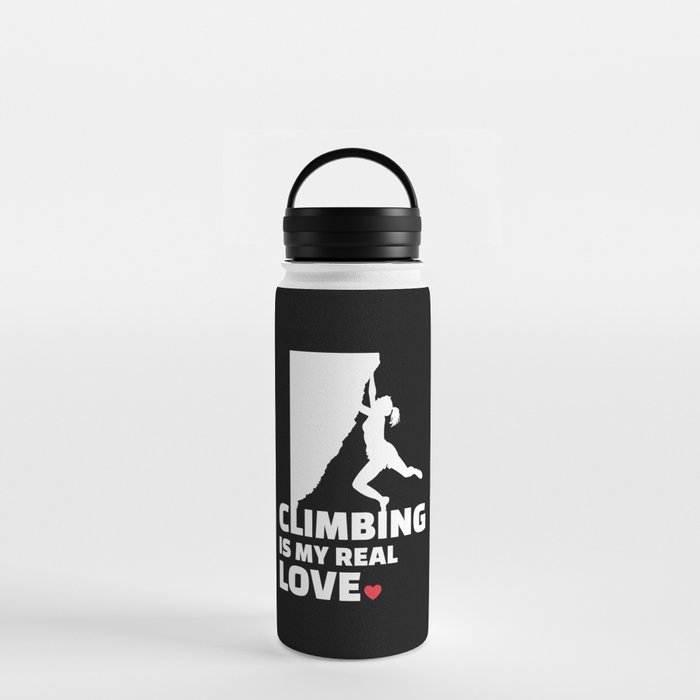 I love climbing Stylish climbing silhouette design for all mountain and climbing lovers. Water Bottle