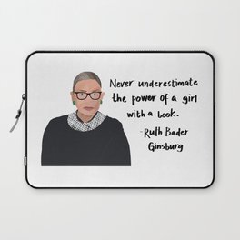 RBG Girl with a Book Quote Laptop Sleeve