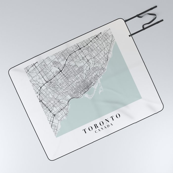 Toronto Canada Blue Water Street Map Picnic Blanket