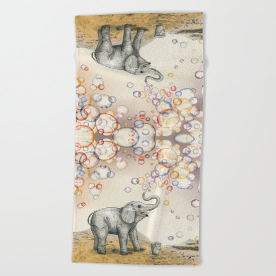 Elephant Bubble Dream Beach Towel