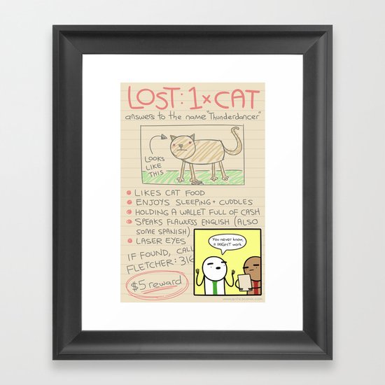 Antics #366 - here kitty kitty Framed Art Print
