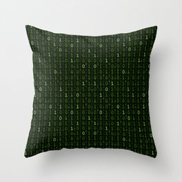 matrix. 0 and 1 numbers Throw Pillow