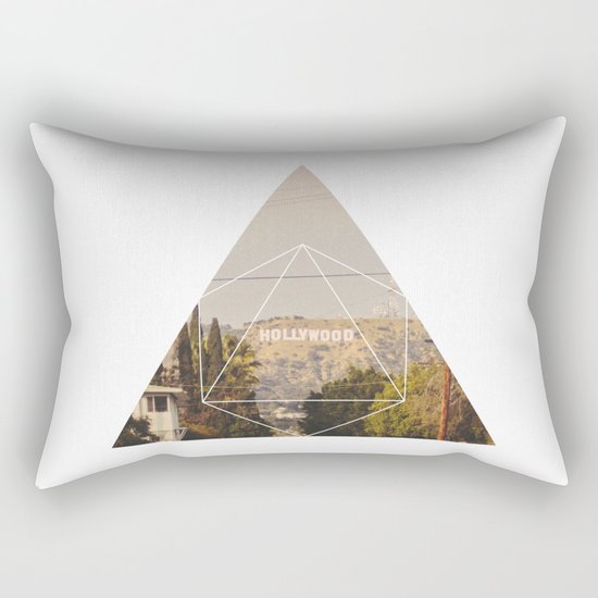 Hollywood Sign - Geometric Photography Rectangular Pillow