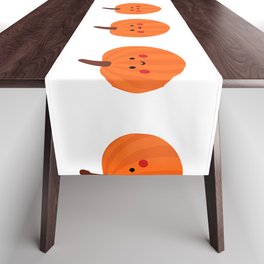 Kawaii Pumpkin Pattern (white) Table Runner