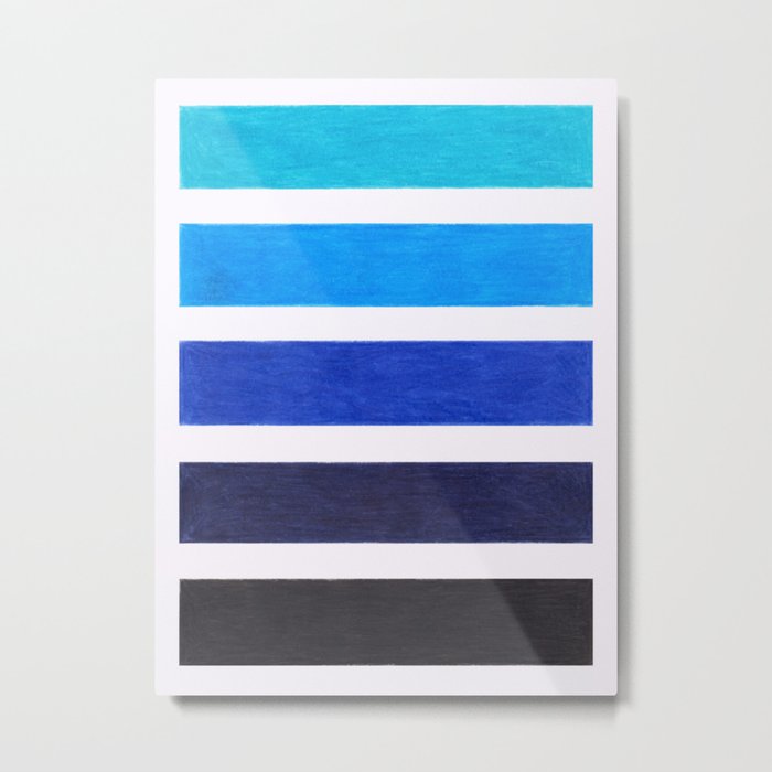 Colorful Blue Stripe Pattern Metal Print