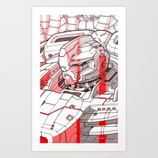 Red Mecha Art Print