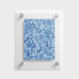 Monochrome Florals Blue Floating Acrylic Print