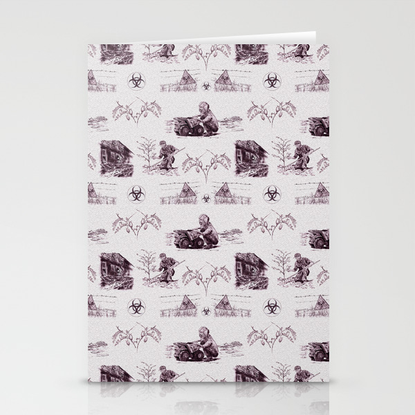 Post Apocalyptic Toile Stationery Cards by artfulharmonydesigns