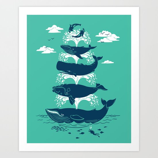 Whale of a Time Art Print