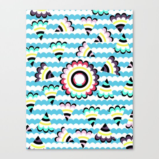 Floral pieces among clouds Canvas Print